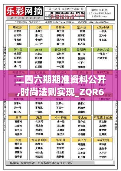 二四六期期准资料公开,时尚法则实现_ZQR60.466程序版