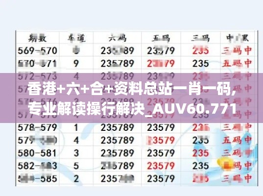 香港+六+合+资料总站一肖一码,专业解读操行解决_AUV60.771商务版