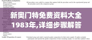 新奥门特免费资料大全1983年,详细步骤解答说明_BPL5.78.24人工智能版