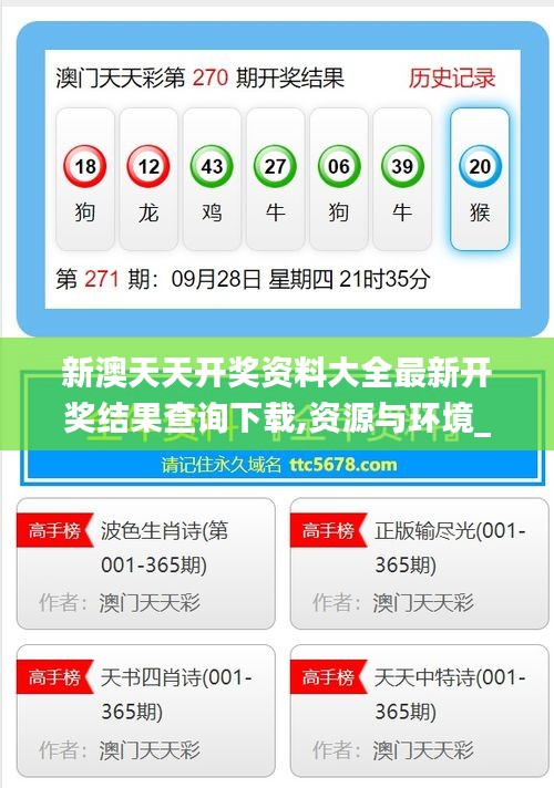 新澳天天开奖资料大全最新开奖结果查询下载,资源与环境_CLV5.45.83交互式版