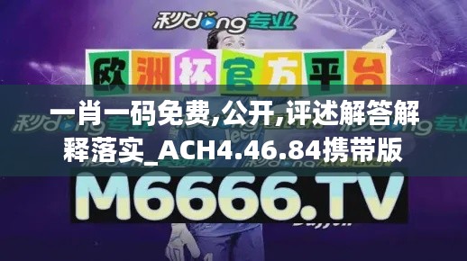 一肖一码免费,公开,评述解答解释落实_ACH4.46.84携带版