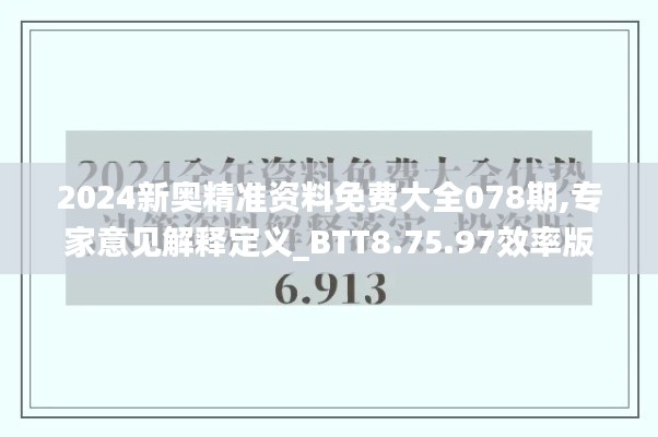 2024新奥精准资料免费大全078期,专家意见解释定义_BTT8.75.97效率版