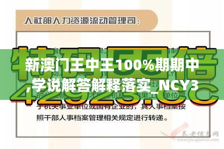 新澳门王中王100%期期中,学说解答解释落实_NCY3.76.32机动版