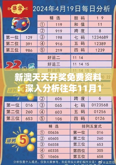 新澳天天开奖免费资料：深入分析往年11月19日数据 - PLA9.10.21创新版