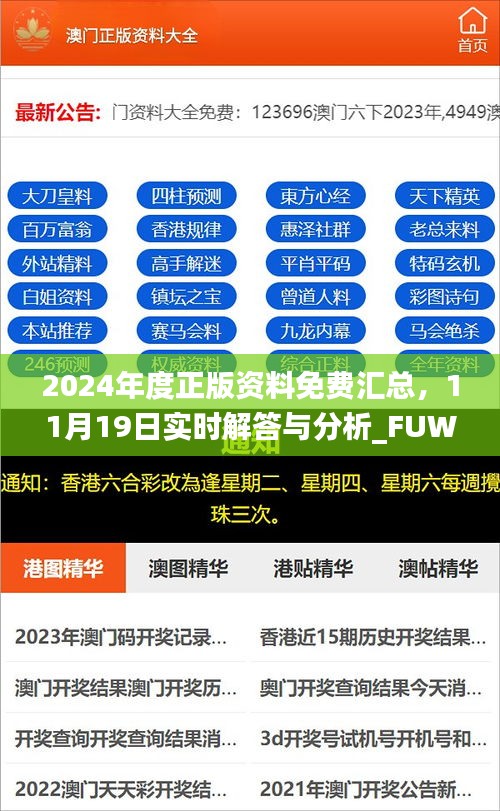 2024年度正版资料免费汇总，11月19日实时解答与分析_FUW9.48.88全球版
