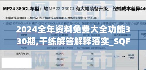 2024全年资料免费大全功能330期,干练解答解释落实_SQF4.76