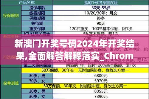 新澳门开奖号码2024年开奖结果,全面解答解释落实_Chromebook96.807