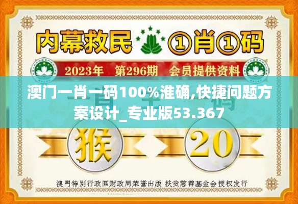 澳门一肖一码100%淮确,快捷问题方案设计_专业版53.367
