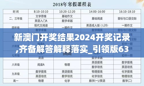 新澳门开奖结果2024开奖记录,齐备解答解释落实_引领版63.132