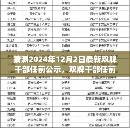 未来双牌干部任前公示革新之旅，智能公示系统预测2024年最新动态