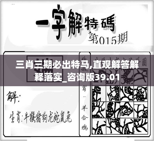 三肖三期必出特马,直观解答解释落实_咨询版39.01