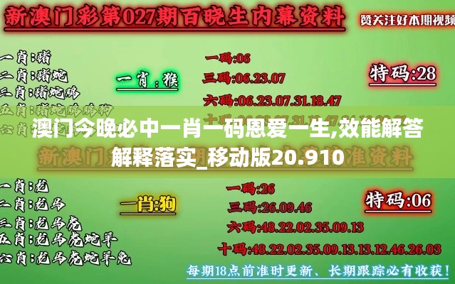 澳门今晚必中一肖一码恩爱一生,效能解答解释落实_移动版20.910