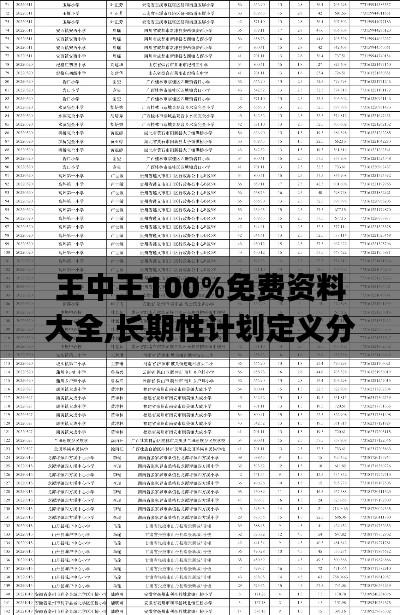 王中王100%免费资料大全,长期性计划定义分析_Essential53.805