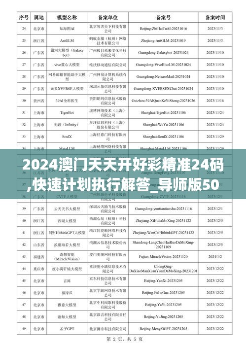 2024澳门天天开好彩精准24码,快速计划执行解答_导师版50.07