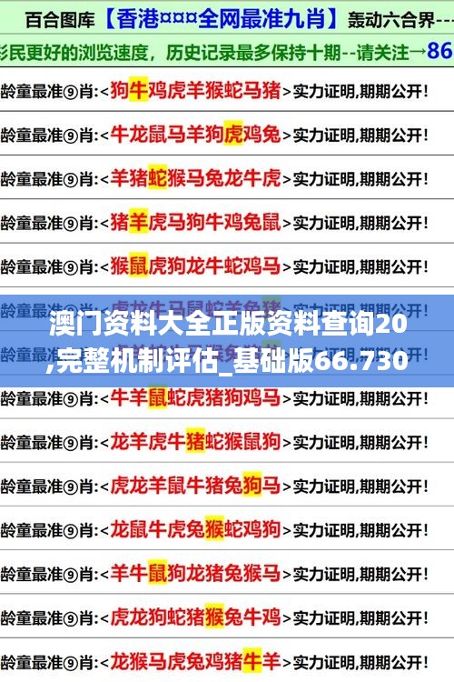 澳门资料大全正版资料查询20,完整机制评估_基础版66.730