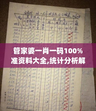 管家婆一肖一码100%准资料大全,统计分析解释定义_动态版75.443