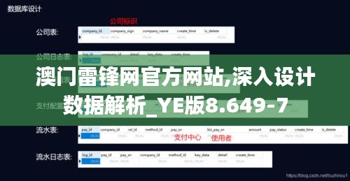 澳门雷锋网官方网站,深入设计数据解析_YE版8.649-7