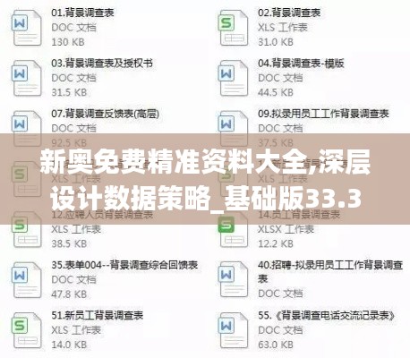 新奥免费精准资料大全,深层设计数据策略_基础版33.306-3