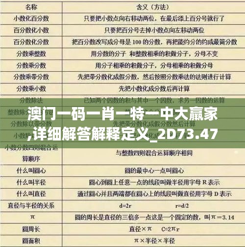 澳门一码一肖一特一中大羸家,详细解答解释定义_2D73.474-1