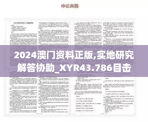 2024澳门资料正版,实地研究解答协助_XYR43.786目击版