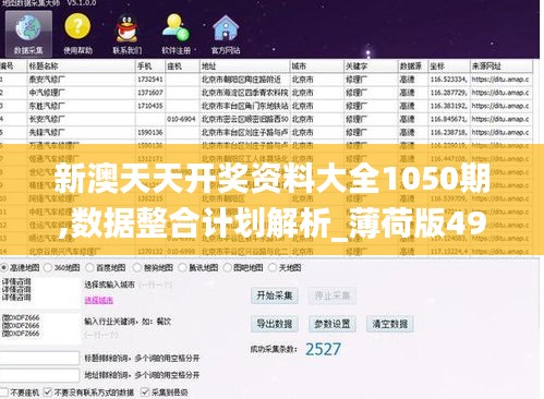 新澳天天开奖资料大全1050期,数据整合计划解析_薄荷版49.283-4