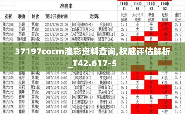 37197cocm澳彩资料查询,权威评估解析_T42.617-5