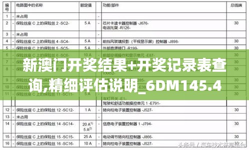 新澳门开奖结果+开奖记录表查询,精细评估说明_6DM145.491-7