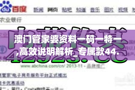 澳门管家婆资料一码一特一,高效说明解析_专属款44.163-6