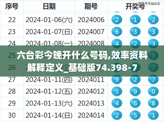 六台彩今晚开什么号码,效率资料解释定义_基础版74.398-7