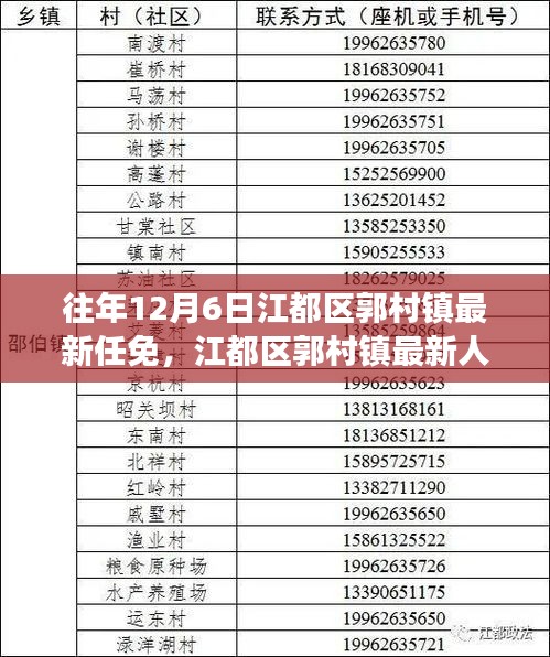江都区郭村镇人事任免纪实，回望十二月六日的变迁与最新任免动态