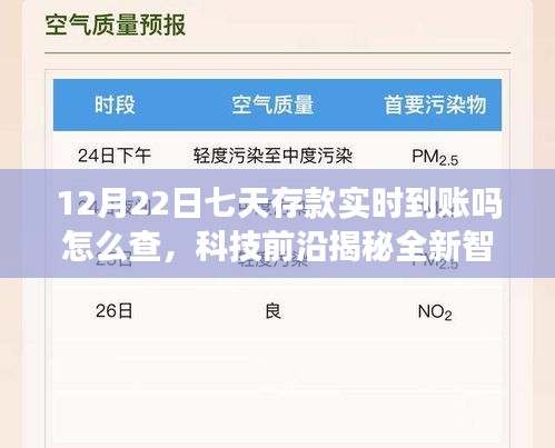 科技揭秘，七天存款实时到账查询指南，智能存款系统助你掌控资金动态！