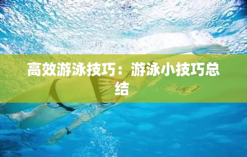 高效游泳技巧：游泳小技巧总结 