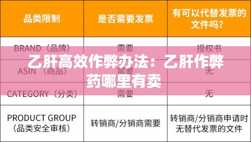 乙肝高效作弊办法：乙肝作弊药哪里有卖 