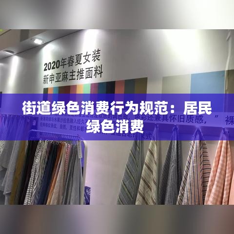 街道绿色消费行为规范：居民绿色消费 