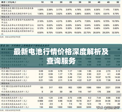 最新电池行情价格深度解析及查询服务
