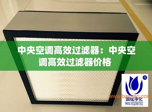 中央空调高效过滤器：中央空调高效过滤器价格 