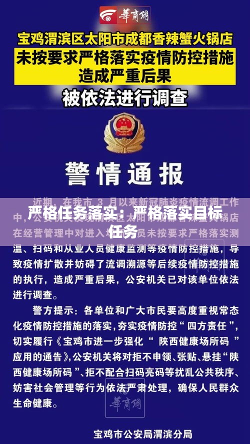 严格任务落实：严格落实目标任务 