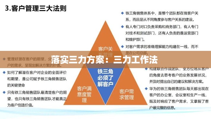 落实三力方案：三力工作法 