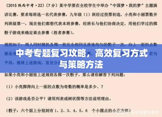 中考专题复习攻略，高效复习方式与策略方法