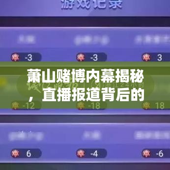 萧山赌博内幕揭秘，直播报道背后的真相与社会冲击