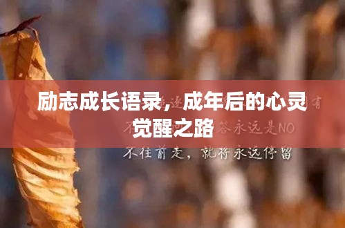 励志成长语录，成年后的心灵觉醒之路