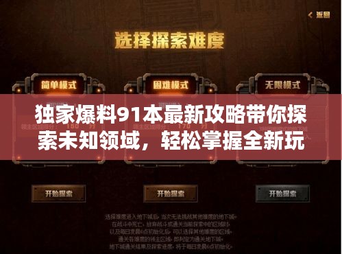 独家爆料91本最新攻略带你探索未知领域，轻松掌握全新玩法！