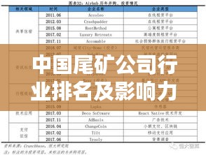 中国尾矿公司行业排名及影响力深度解析