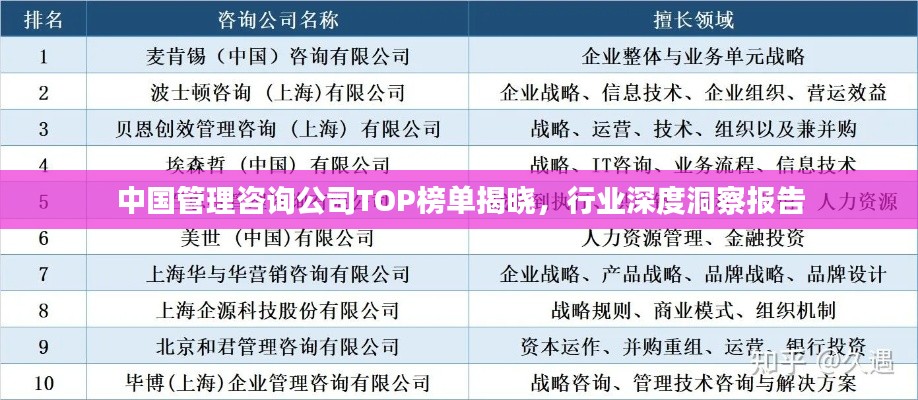 中国管理咨询公司TOP榜单揭晓，行业深度洞察报告