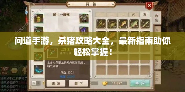 问道手游，杀猪攻略大全，最新指南助你轻松掌握！