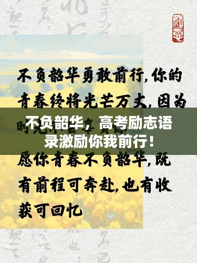 不负韶华，高考励志语录激励你我前行！