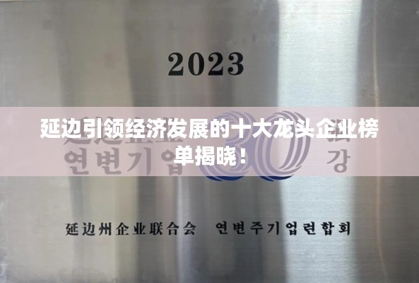 延边引领经济发展的十大龙头企业榜单揭晓！