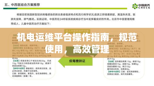 机电运维平台操作指南，规范使用，高效管理