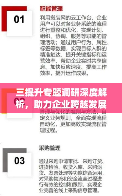 三提升专题调研深度解析，助力企业跨越发展瓶颈