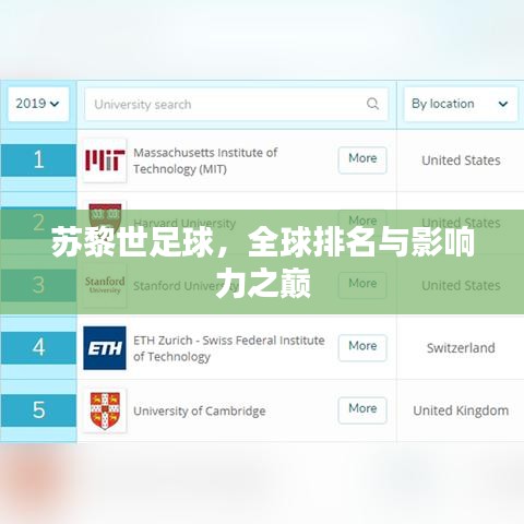 苏黎世足球，全球排名与影响力之巅